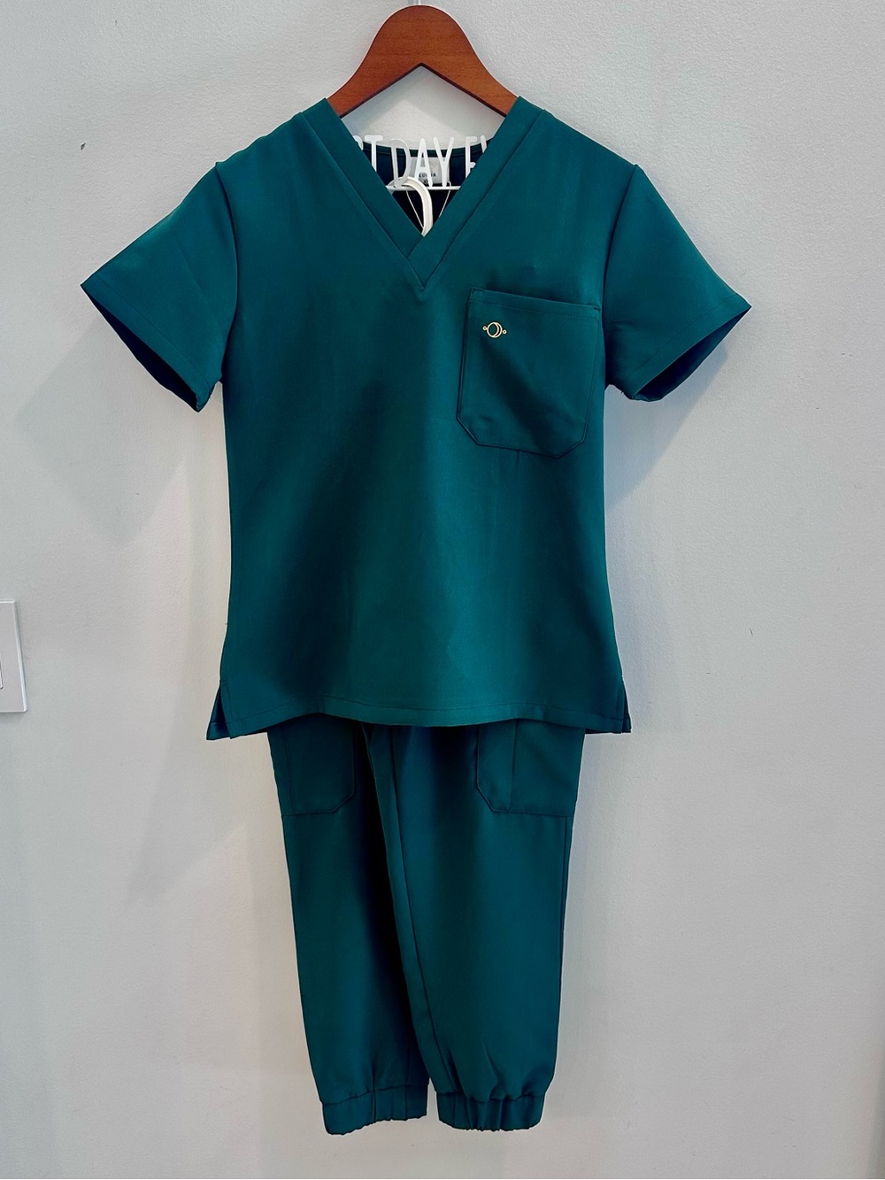 NWT Luuna hunter green luxury soft scrub set XXS